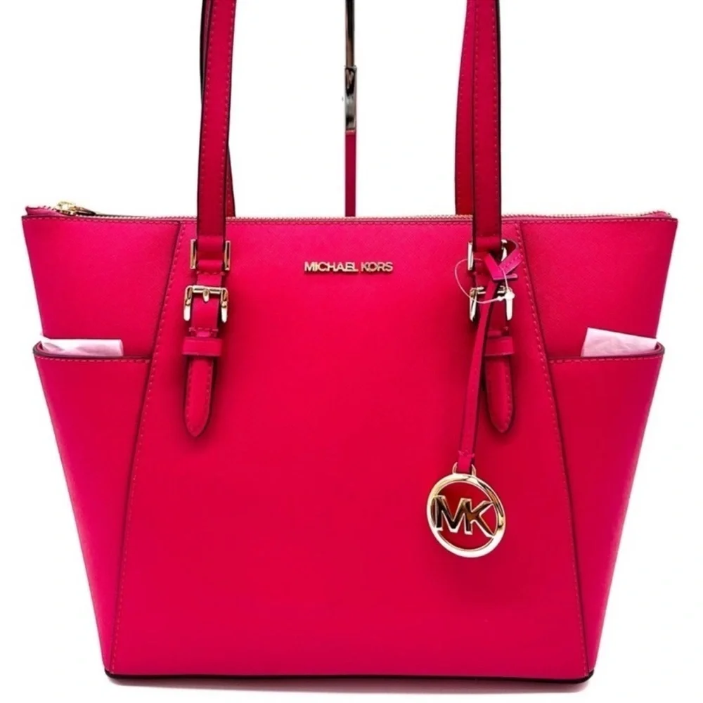 Michael Kors Large Charlotte Tote Bag Electric Pink